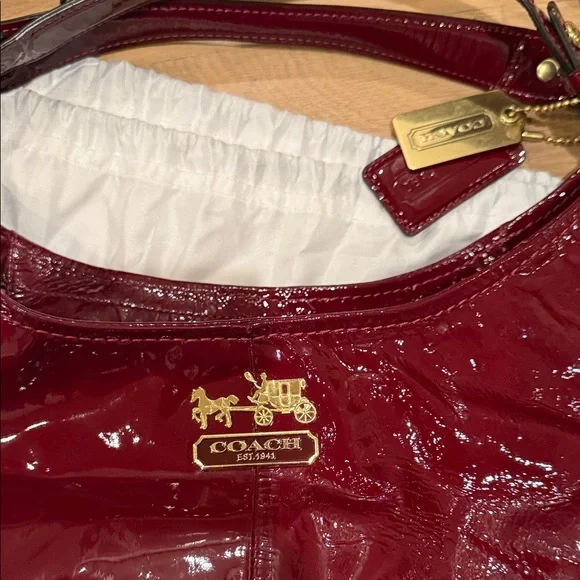 Vintage Coach Madison Burgundy Patent Leather Satchel